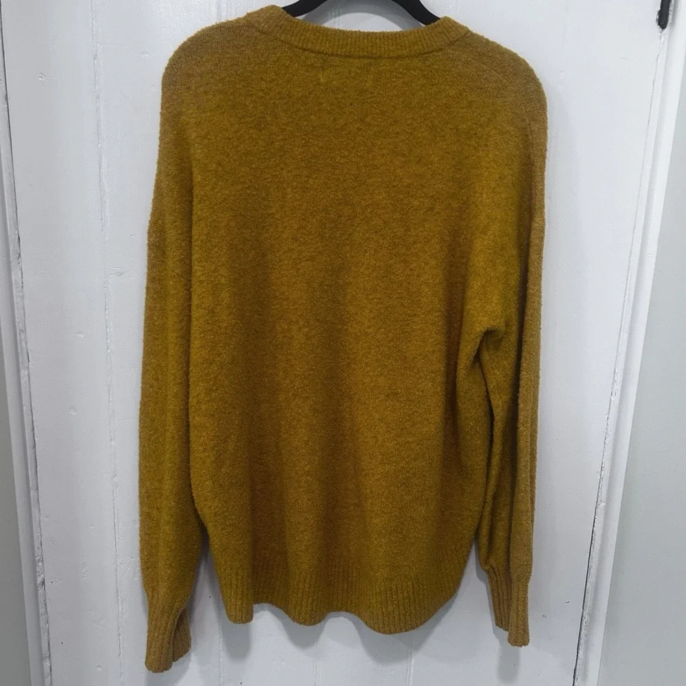 Old Navy Womens Mustard Scoop Neck Long Sleeve Comfort Fit Hi-Low Pullover M